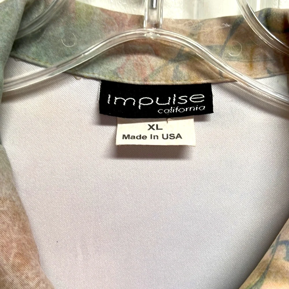 Vintage Impulse Colorful Tropical Print Light Jacket Size XL
